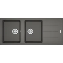 Franke Basis - Evier à encastrer / 1160 x 500 mm / 2 bassins / Gris Pierre /