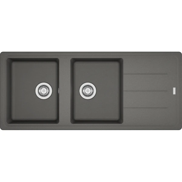 Franke Basis - Evier à encastrer / 1160 x 500 mm / 2 bassins / Gris Pierre /