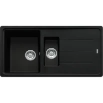 Franke Basis - évier à encastrer / 970 x 500 mm / 1+1/2 bassin / Noir Mat / Réversible