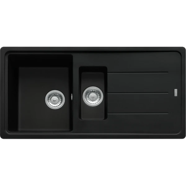 Franke Basis inbouwspoeltafel 970 x 500 mm - 1 + 1/2 bak - zwart mat - omkeerbaar