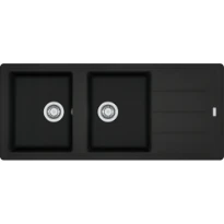 Franke Basis - évier à encastrer / 1160 x 500 mm / 2 bassins / Noir Mat / Réversible