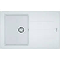 Franke Basis - Evier à encastrer / 780 x 500 mm / 1 bassin / Blanc metallisé / Réversible