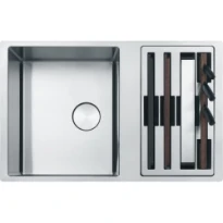 Franke Box Center / évier à sous encastrer / 860 x 510 mm / 2 bassins / Lisse /