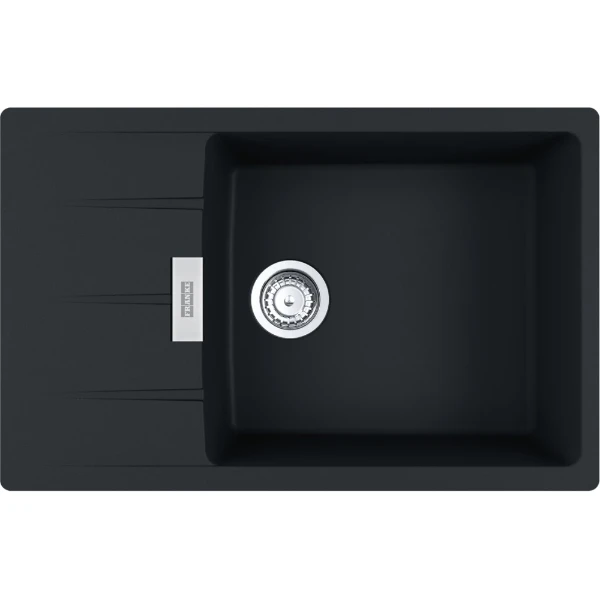 Franke Centro - Evier à encastrer / 780 x 500 mm / 1 bassin / Noir Mat / Réversible
