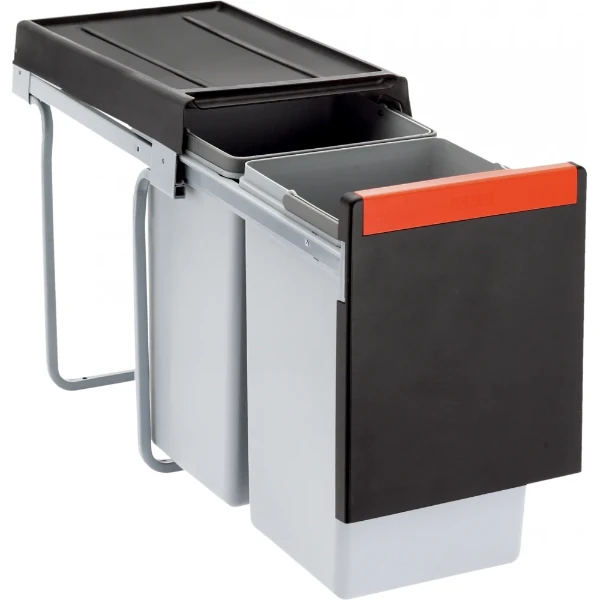 Franke Cube - Séparateur de déchets / Ouverture latérale / 300 mm / 1 x 20 l + 1 x 10 l / Manuelle
