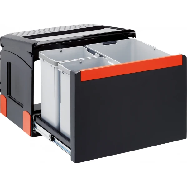 Franke Cube - Séparateur de déchets / Ouverture latérale / 500  mm/ 1 x 14 l + 2 x 8 l / Manuelle