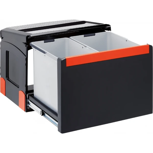 Franke Cube Afvalsorteersysteem Zijdelingse deuropening 500 mm - 1 x 18 l + 1 x 14 l Deurmeenemer