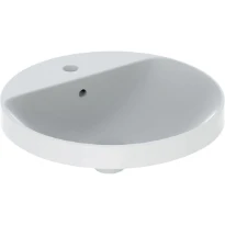 Geberit VariForm lavabo encastré rond 480 mm - blanc - avec trou de robinet - avec trop-plein - face inférieure vitrée