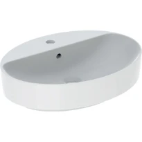 Geberit VariForm lavabo à poser ovale 600 x 450 x 160 mm - blanc - avec trou de robinet - avec trop-plein