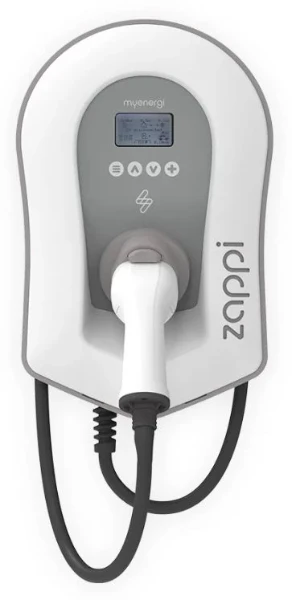 Myenergi Zappi station de recharge solaire pour voiture - Blanc - 3 phases type 2 avec câble de 6,50 mètres
