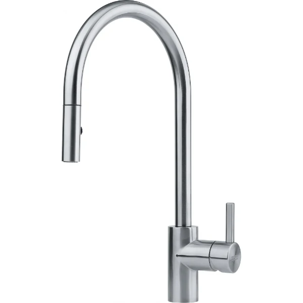 Franke Eos Neo - Mitigeur à bec extractible / Side lever / Inox