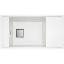 Franke Fresno - Evier à afleurer/à sous-encaster / 860 x 458 mm / 1 bassin / Blanc Métalisé / Réversible