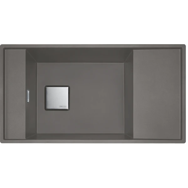 Franke Fresno - Evier à afleurer/à sous-encaster / 860 x 458 mm / 1 bassin / Gris Pierre / Réversible