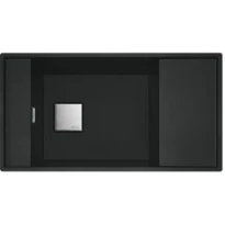 Franke Fresno - Evier à afleurer/à sous-encaster / 860 x 458 mm / 1 bassin / Noir Mat / Réversible