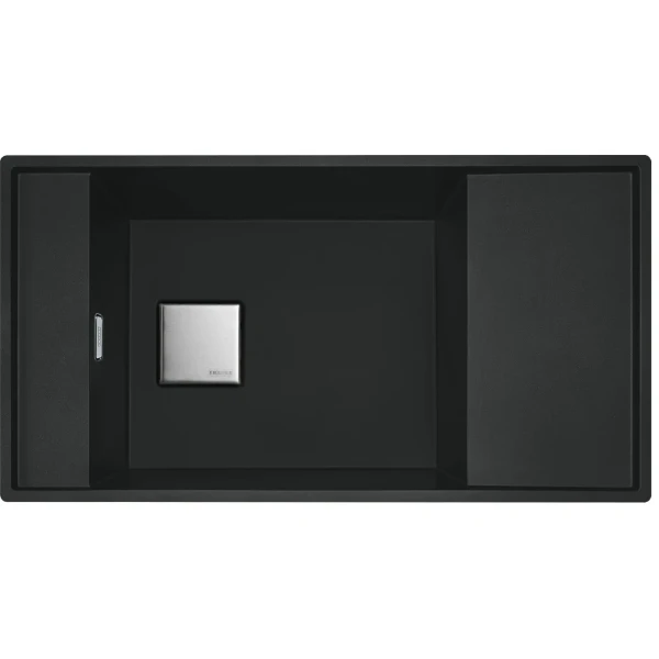 Franke Fresno - Evier à afleurer/à sous-encaster / 860 x 458 mm / 1 bassin / Noir Mat / Réversible