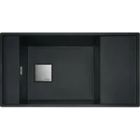 Franke Fresno - Evier à afleurer/à sous-encaster / 860 x 458 mm / 1 bassin / Onyx / Réversible
