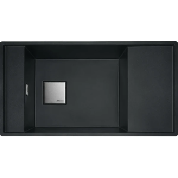 Franke Fresno - Evier à afleurer/à sous-encaster / 860 x 458 mm / 1 bassin / Onyx / Réversible