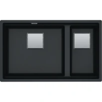 Franke Kubus 2.0 - Evier à sous-encastrer / 760 x 460  mm/ 1+1/2 bassin / Onyx