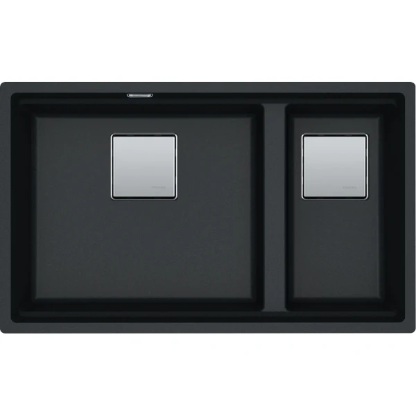 Franke Kubus 2.0 - Evier à sous-encastrer / 760 x 460  mm/ 1+1/2 bassin / Onyx