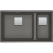 Franke Kubus 2.0 - Evier à sous-encastrer / 760 x 460  mm/ 1+1/2 bassin / Gris