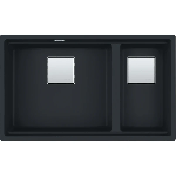 Franke Kubus 2.0 onderbouwspoelunit 760 x 460 mm - 1 + 1/2 bak - zwart mat