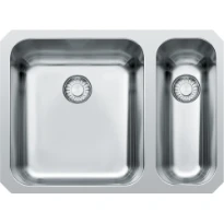 Franke Largo - évier à sous-encastrer / 575 x 420 mm/ 1+1/2 bassin / Lisse / Grand bassin à gauche