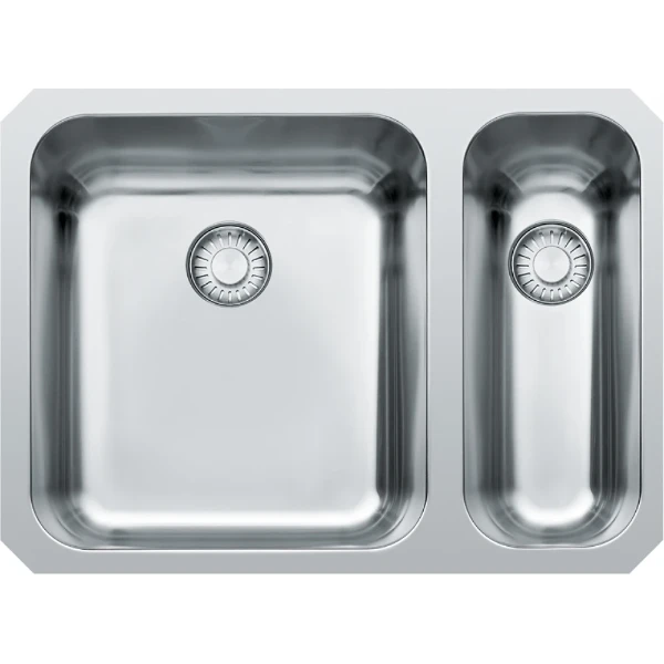 Franke Largo onderbouwspoelunit 575 x 420 mm - 1 + 1/2 bak - glad - grote bak links