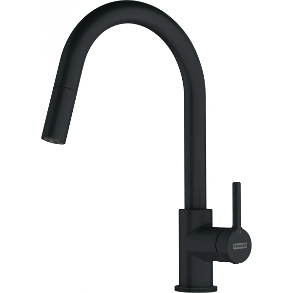 Franke Lina - Mitigeur à bec extractible / Side lever / Noir mat