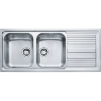 Franke Logica Line - Evier à encastrer / 1160 x 500 mm / 2 bassins / Lisse /