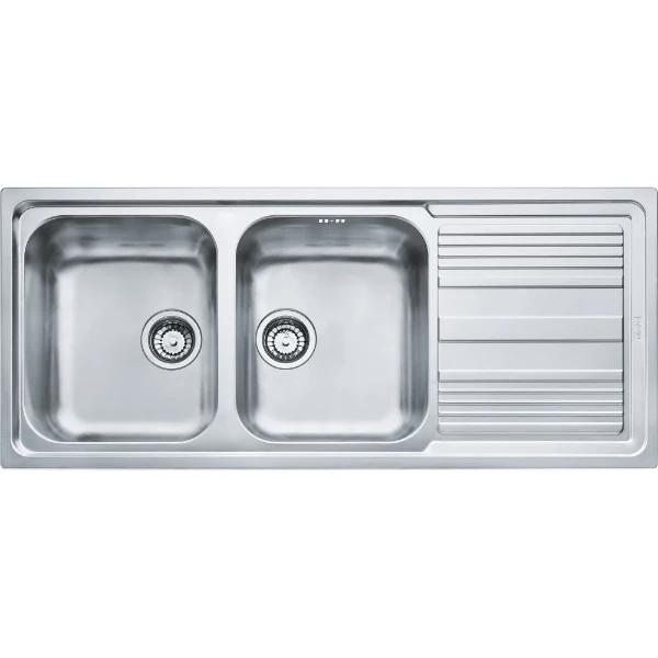 Franke Logica Line - Evier à encastrer / 1160 x 500 mm / 2 bassins / Lisse /