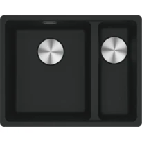 Franke Maris - Evier à affleurer / 553 x 433 mm / 2 bassins / Grand bassin à gauche / Noir Mat
