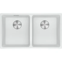 Franke Maris - Evier à affleurer / 753 x 433 mm / 2 bassins / Blanc Métallisé