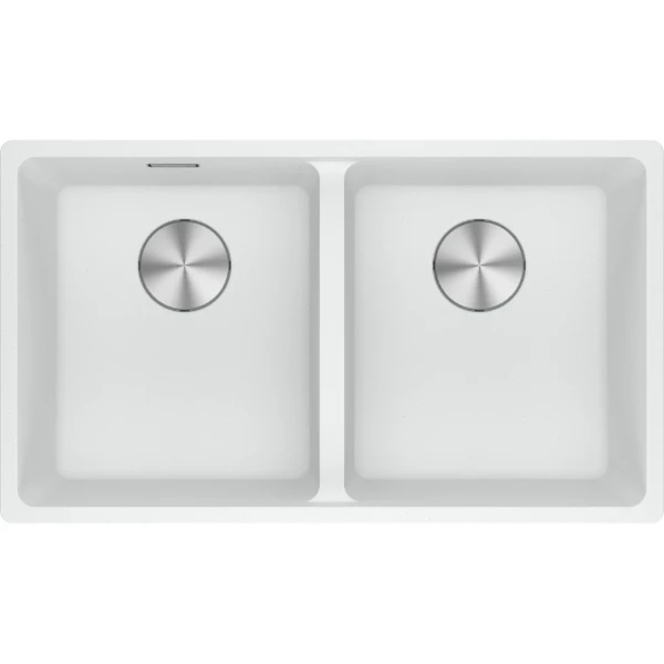 Franke Maris - Evier à affleurer / 753 x 433 mm / 2 bassins / Blanc Métallisé