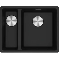 Franke Maris - Evier à affleurer / 553 x 433 mm / 2 bassins / Grand bassin à droite / Onyx
