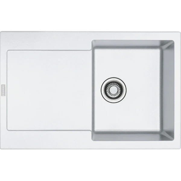Franke Maris inbouwspoeltafel 780 x 500 mm - 1 bak - metaal wit - omkeerbaar