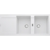 Franke Maris - Evier à encastrer / 1160 x 500 mm / 2 bassins / Blanc metallisé / Réversible