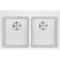 Franke Maris - Evier à encastrer / 760 x 500 mm / 2 bassins / Blanc Metallisé
