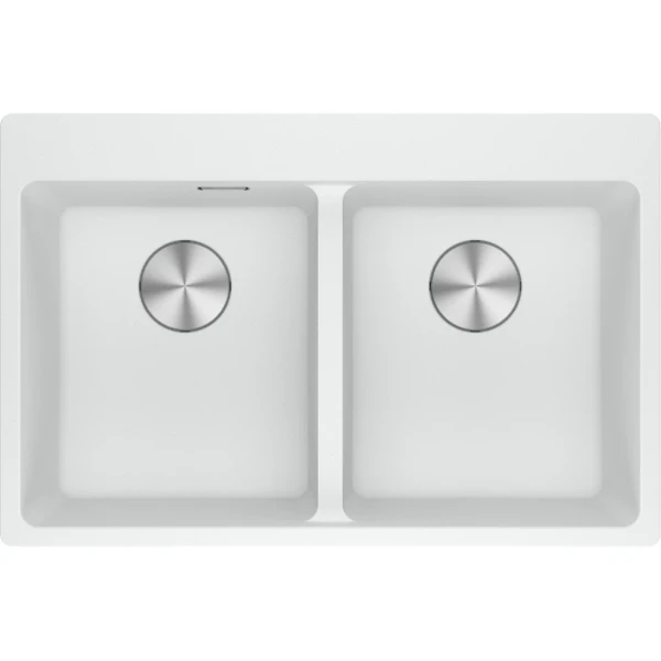 Franke Maris - Evier à encastrer / 760 x 500 mm / 2 bassins / Blanc Metallisé