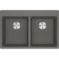 Franke Maris - Evier à encastrer / 760 x 500 mm / 2 bassins / Gris Pierre