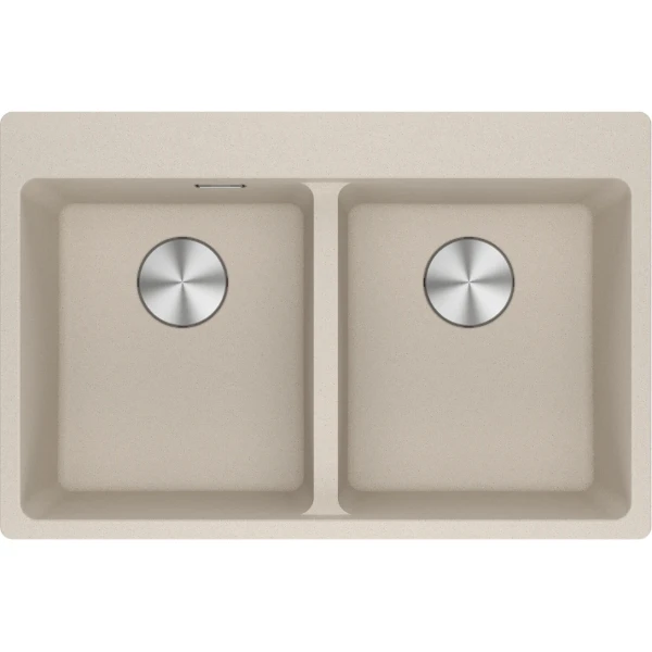 Franke Maris inbouwspoelbak 760 x 500 mm - 2 bakken - koffie room