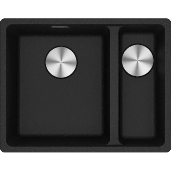 Franke Maris - évier à sous-encaster / 553 x 433 mm / 2 bassins / Grand bassin à gauche / Onyx