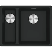 Franke Maris - évier à sous-encaster / 553 x 433 mm / 2 bassins / Grand bassin à droite / Noir Mat