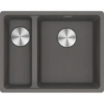 Franke Maris - Evier à sous-encaster / 553 x 433 mm / 2 bassins / Grand bassin à droite / Onyx