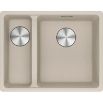 Franke Maris - évier à sous-encaster / 553 x 433 mm / 2 bassins / Grand bassin à droite / Café Crème