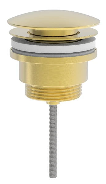 Procasa Vivo afvoerplug universeel - click-clack - open plug - Brushed Gold PVD - goud mat PVD