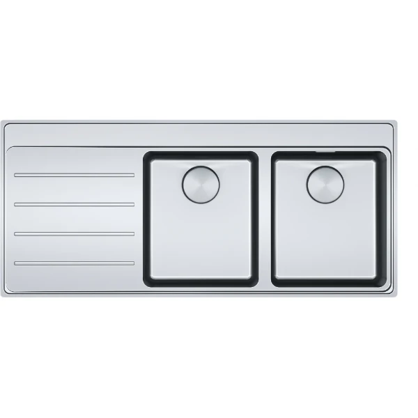 Franke Mythos vlakbouw slimtop 1160 x 520 mm - 2 bakken - glad