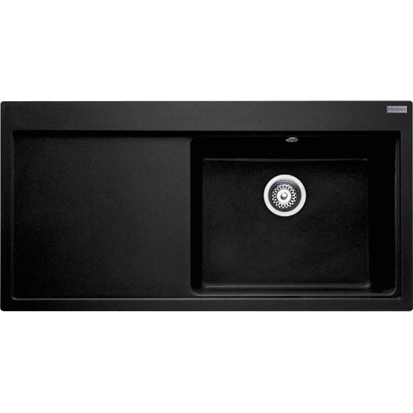 Franke Mythos - Evier à encastrer / 1000 x 515 mm / 1 bassin / Onyx / Egouttoir à gauche