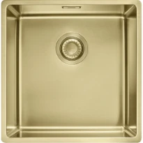Franke Mythos Masterpiece - Cuve à affleurer/à sous-encastrer / 430 x 440 mm / Vidage manuel / Reflet d'Or