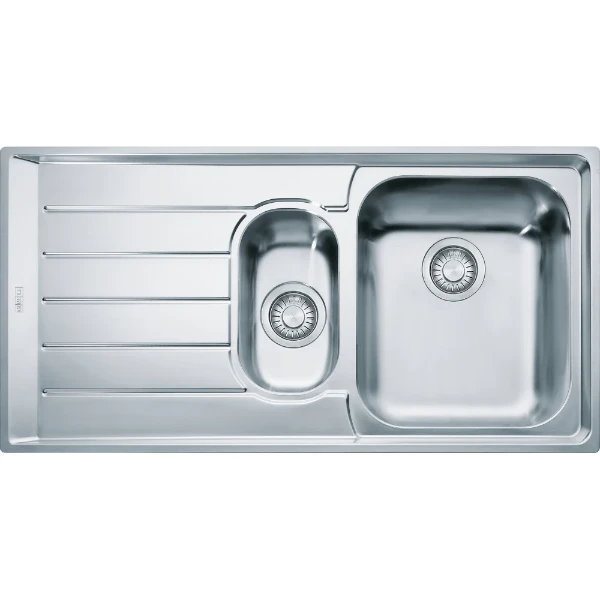 Franke Neptune vlakbouw - & SlimTop spoeltafel 1004 x 514 mm - 1 + 1/2 bak - glad - druipblad links