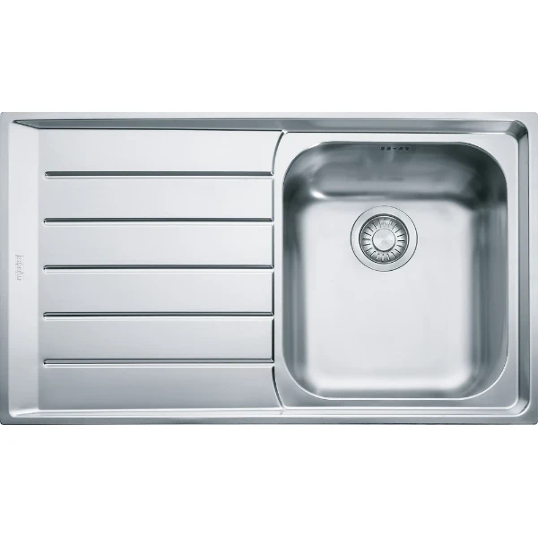 Franke Neptune inbouwspoeltafel 860 x 510 mm - 1 bak - glad - druipblad links